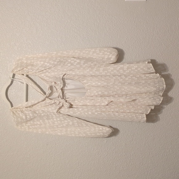 Francesca's Audrey Parks Gianna long sleeve jacquard open back mini dress - Picture 10 of 12